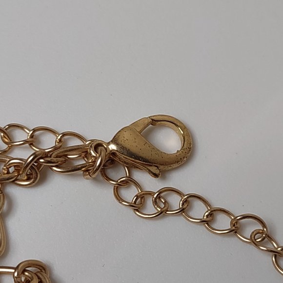 Gold Tone Metal And Plastic Large Pendant Necklace Adjustable 34.5 To 38 Inches - Picture 6 of 11